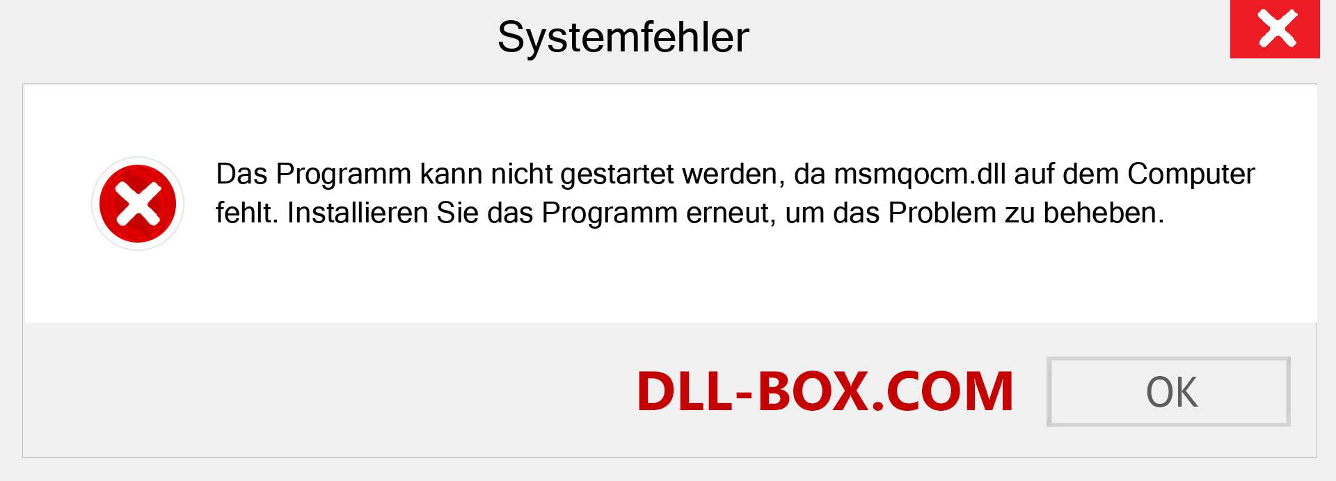 msmqocm.dll-Datei fehlt?. Download für Windows 7, 8, 10 - Fix msmqocm dll Missing Error unter Windows, Fotos, Bildern